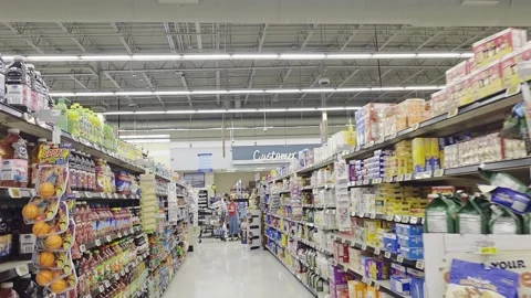 2 May 2026 Long Beach, California - Walking Inside of Grocery Store Food Stock Footage 345686191