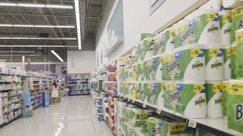 2 May 2026 Long Beach, California - Walking Inside of Grocery Store Food Stock Footage 345686192