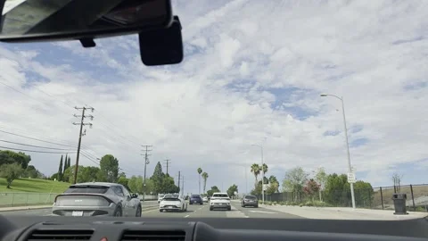 2 May 2026 Long Beach, California - Driving Interstate Freeway Mountain Street Stock Footage 345686202