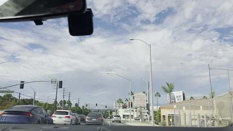 2 May 2026 Long Beach, California - Driving Interstate Freeway Mountain Street Stock Footage 345686203
