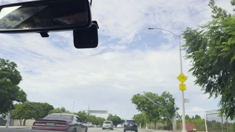 2 May 2026 Long Beach, California - Driving Interstate Freeway Mountain Street Stock Footage 345686231