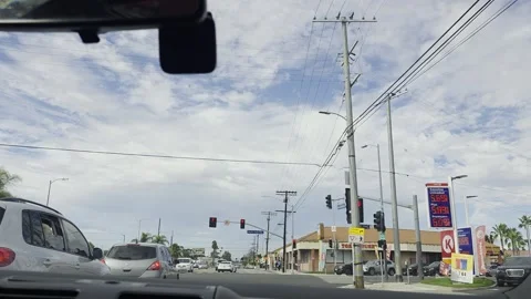 2 May 2026 Long Beach, California - Driving Interstate Freeway Mountain Street Stock Footage 345686239