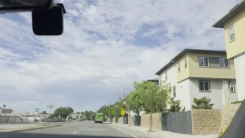 2 May 2026 Long Beach, California - Driving Interstate Freeway Mountain Street Stock Footage 345686248