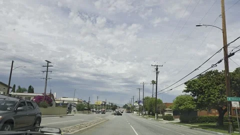 2 May 2026 Long Beach, California - Driving Interstate Freeway Mountain Street Stock Footage 345686423