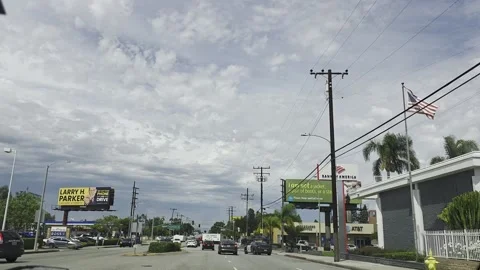 2 May 2026 Long Beach, California - Driving Interstate Freeway Mountain Street Stock Footage 345686503