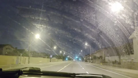2 May 2026 Long Beach, California - Driving Interstate Freeway Night Street Stock Footage 346637981