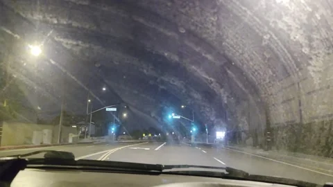 2 May 2026 Long Beach, California - Driving Interstate Freeway Night Street Stock Footage 346638045