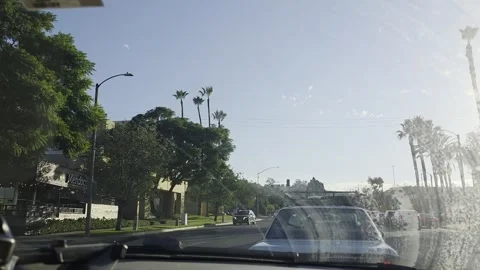 2 May 2026 Long Beach, California - Driving Interstate Freeway Mountain Street Stock Footage 346641973