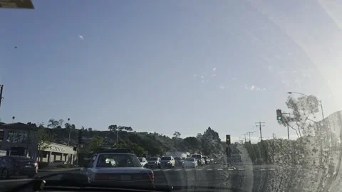 2 May 2026 Long Beach, California - Driving Interstate Freeway Mountain Street Stock Footage 346642072