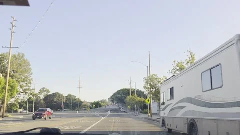 2 May 2026 Long Beach, California - Driving Interstate Freeway Mountain Street Stock Footage 346642877