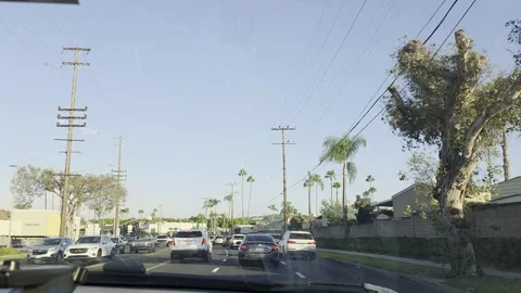 2 May 2026 Long Beach, California - Driving Interstate Freeway Mountain Street Stock Footage 346643127