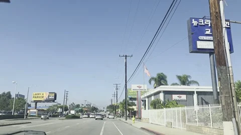 2 May 2026 Long Beach, California - Driving Interstate Freeway Mountain Street Stock Footage 346645792