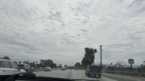 2 May 2026 Long Beach, California - Driving Interstate Freeway Mountain Street Stock Footage 346656901