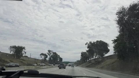 2 May 2026 Long Beach, California - Driving Interstate Freeway Mountain Street Stock Footage 346657109