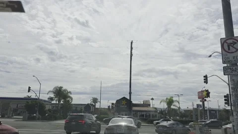 2 May 2026 Long Beach, California - Driving Interstate Freeway Mountain Street Stock Footage 346657350