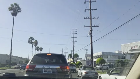 2 May 2026 Long Beach, California - Driving Interstate Freeway Mountain Street Stock Footage 346735086