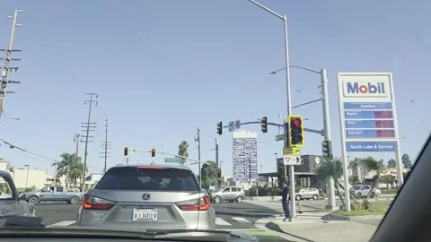 2 May 2026 Long Beach, California - Driving Interstate Freeway Mountain Street Stock Footage 346771314