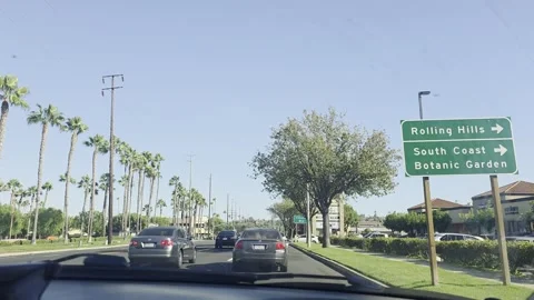 2 May 2026 Long Beach, California - Driving Interstate Freeway Mountain Street Stock Footage 346771361