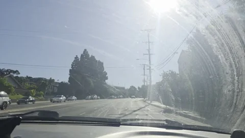 2 May 2026 Long Beach, California - Driving Interstate Freeway Mountain Street Stock Footage 346771379