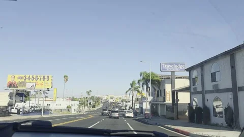 2 May 2026 Long Beach, California - Driving Interstate Freeway Mountain Street Stock Footage 346771523