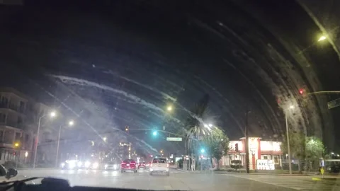 2 May 2026 Long Beach, California - Driving Interstate Freeway Night Street Stock Footage 346775638