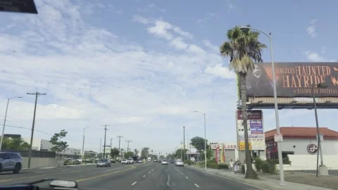 2 May 2026 Long Beach, California - Driving Interstate Freeway Mountain Street Stock Footage 346777511