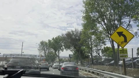 2 May 2026 Long Beach, California - Driving Interstate Freeway Mountain Street Stock Footage 346777540