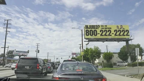 2 May 2026 Long Beach, California - Driving Interstate Freeway Mountain Street Stock Footage 346777624