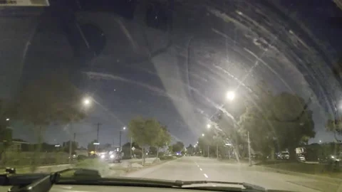 2 May 2026 Long Beach, California - Driving Interstate Freeway Night Street Stock Footage 346778266