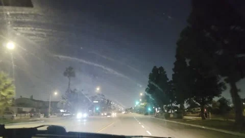 2 May 2026 Long Beach, California - Driving Interstate Freeway Night Street Stock Footage 346778267