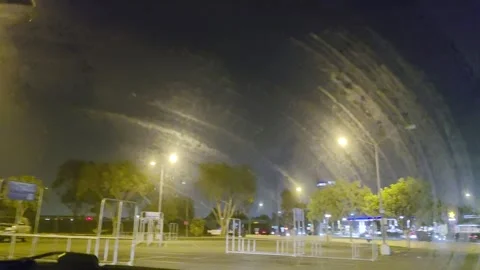 2 May 2026 Long Beach, California - Driving Interstate Freeway Night Street Stock Footage 347093612