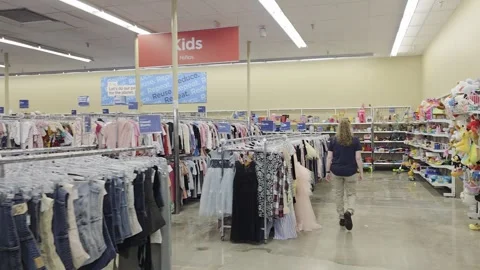 2 May 2026 Long Beach, California - Walking Inside of Savers Thrift Store Stock Footage 347093719