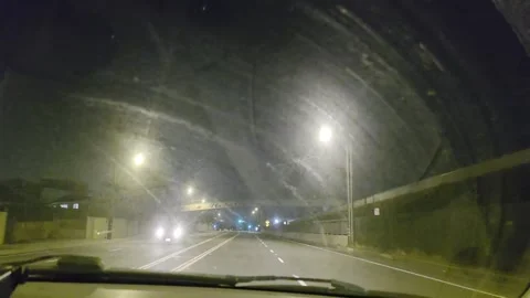 2 May 2026 Long Beach, California - Driving Interstate Freeway Night Street Stock Footage 347093722
