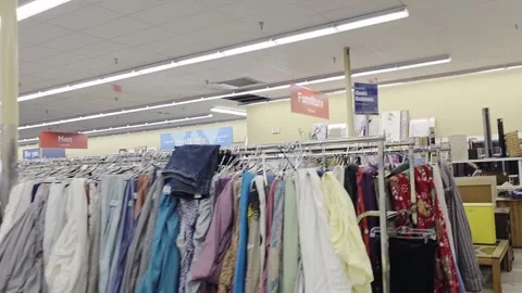 2 May 2026 Long Beach, California - Walking Inside of Savers Thrift Store Stock Footage 347093749