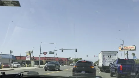 2 May 2026 Long Beach, California - Driving Interstate Freeway Mountain Street Stock Footage 347093751
