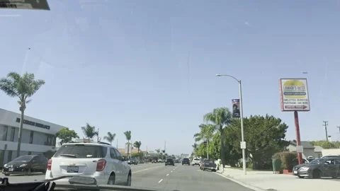 2 May 2026 Long Beach, California - Driving Interstate Freeway Mountain Street Stock Footage 347093764