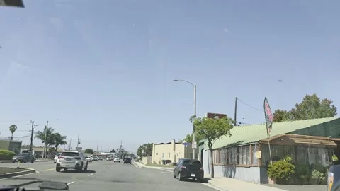 2 May 2026 Long Beach, California - Driving Interstate Freeway Mountain Street Stock Footage 347093766
