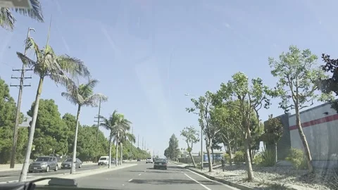 2 May 2026 Long Beach, California - Driving Interstate Freeway Mountain Street Stock Footage 347095609