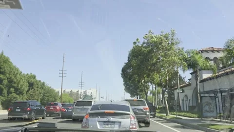 2 May 2026 Long Beach, California - Driving Interstate Freeway Mountain Street Stock Footage 347095611