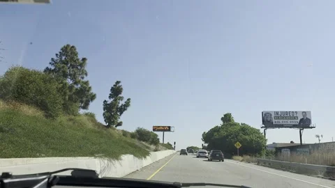 2 May 2026 Long Beach, California - Driving Interstate Freeway Mountain Street Stock Footage 347604170