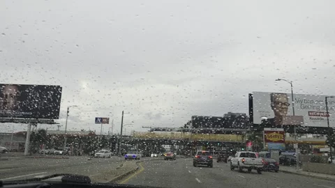 2 May 2026 Long Beach, California - Driving Interstate Freeway Mountain Street Stock Footage 347611740