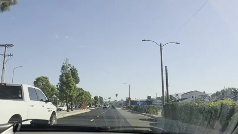 2 May 2026 Long Beach, California - Driving Interstate Freeway Mountain Street Stock Footage 347751581
