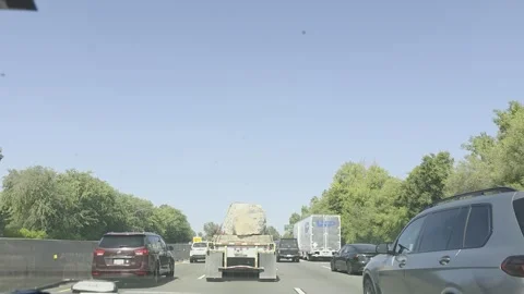 2 May 2026 Long Beach, California - Driving Interstate Freeway Mountain Street Video stock 347840047
