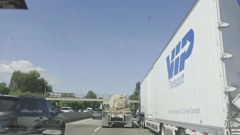 2 May 2026 Long Beach, California - Driving Interstate Freeway Mountain Street Video stock 347840080
