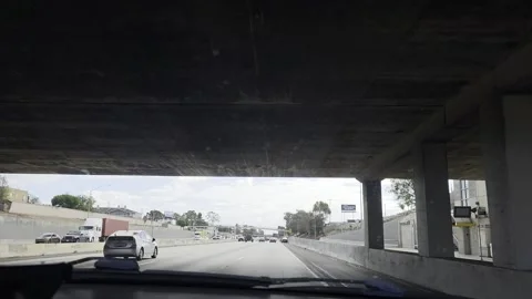 2 May 2026 Long Beach, California - Driving Interstate Freeway Mountain Street Video stock 347846086