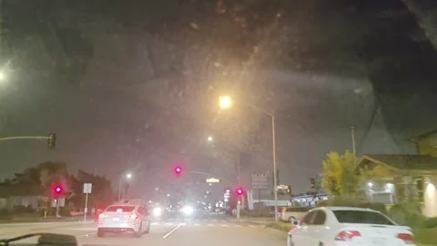 2 May 2026 Long Beach, California - Driving Interstate Freeway Night Street 動画素材 347908527