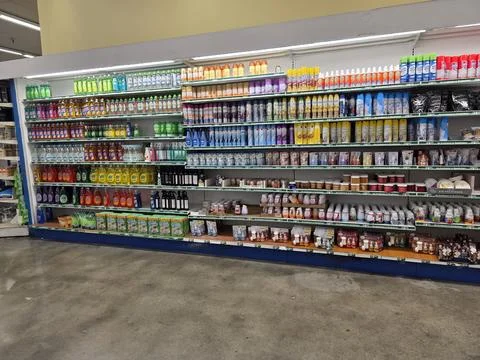 2 May 2026 Long Beach, California - Walking Inside of Grocery Retailer Store Stock Photos
