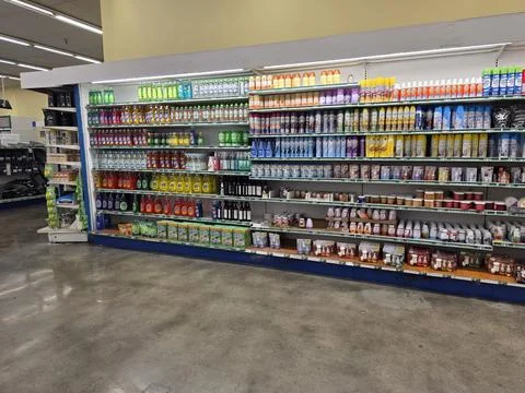 2 May 2026 Long Beach, California - Walking Inside of Grocery Retailer Store Stock Photos