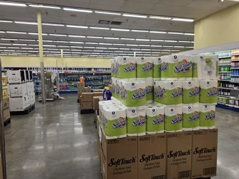 2 May 2026 Long Beach, California - Walking Inside of Grocery Retailer Store 写真素材