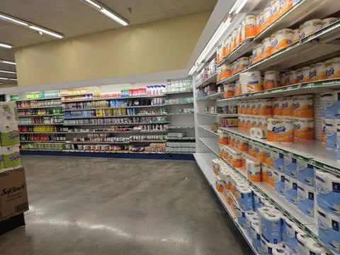 2 May 2026 Long Beach, California - Walking Inside of Grocery Retailer Store Stock Photos